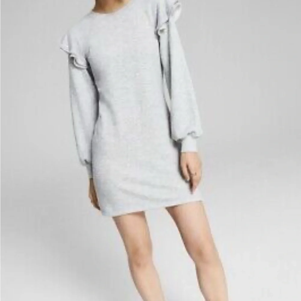Gray Ruffle Sleeve Dress - Picture 6 of 11